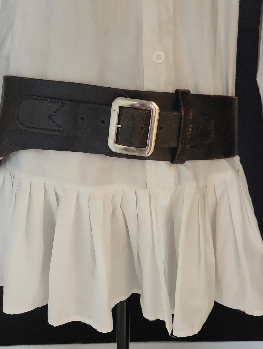 Vintage Chocolate BROWN/BLACK Leather Cartridge/Ammunition Belt - Picture 2 of 6